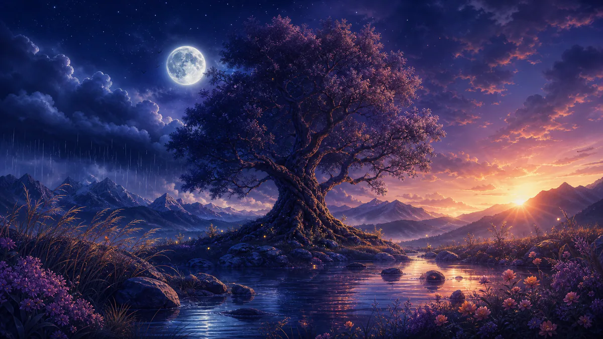 Dreamlike editorial illustration for Nature Dream Symbols