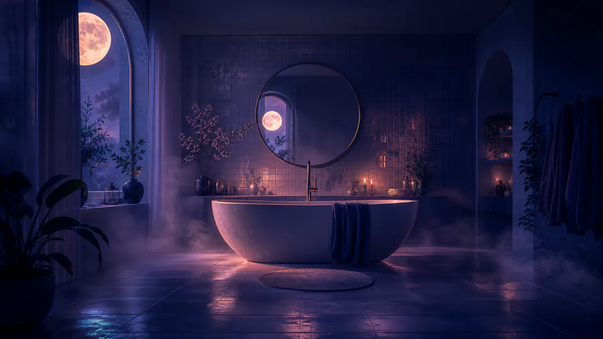 Illustrazione onirica che rappresenta il simbolo Bagno