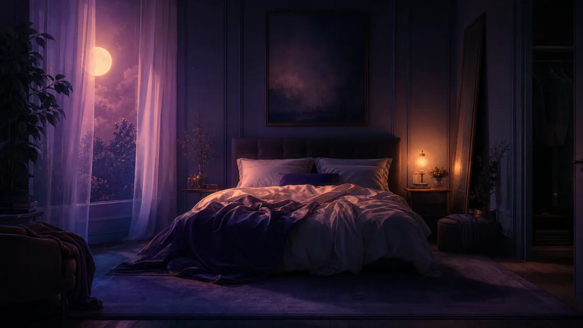 Illustrazione onirica che rappresenta il simbolo Camera da letto