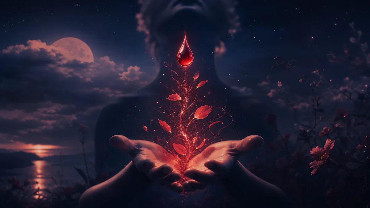 Traumhafte Illustration des Symbols Blut