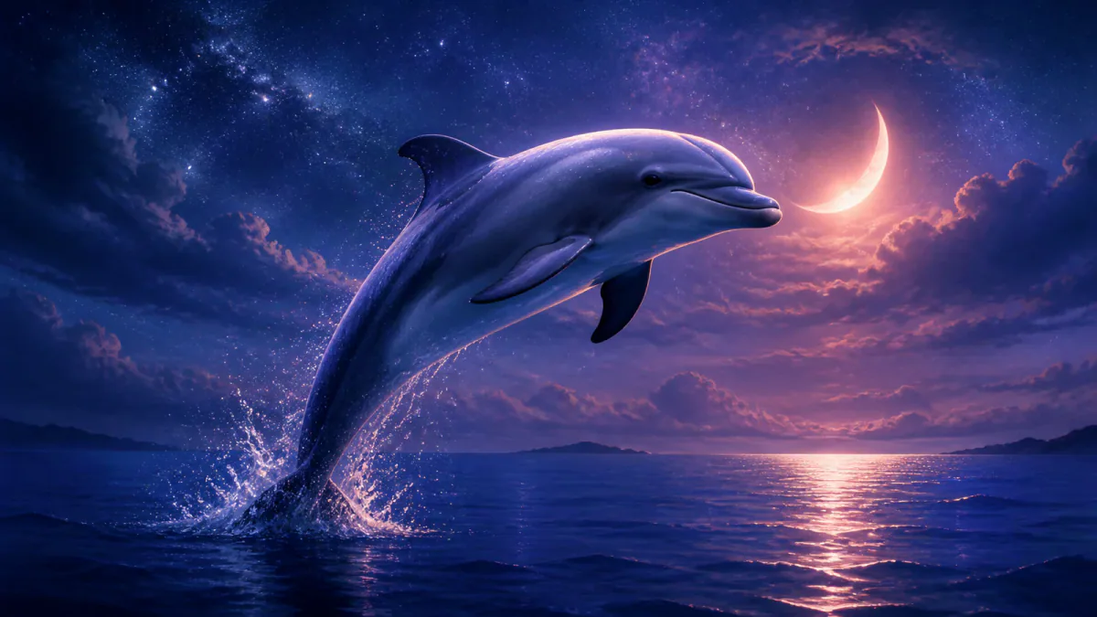 Traumhafte Illustration des Symbols Delfin