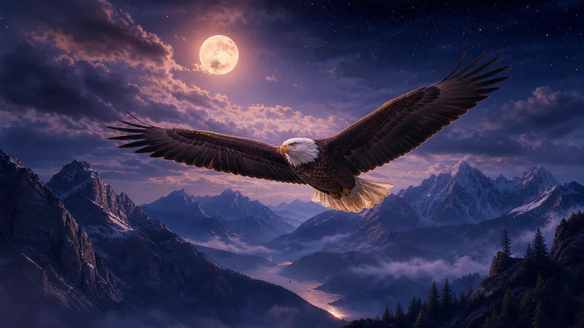 Illustration onirique représentant le symbole Aigle