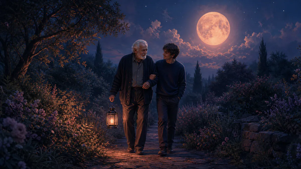 Illustrazione onirica che rappresenta il simbolo Nonno