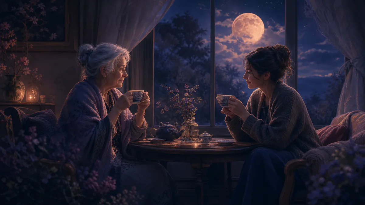 Ilustración onírica que representa el símbolo Abuela