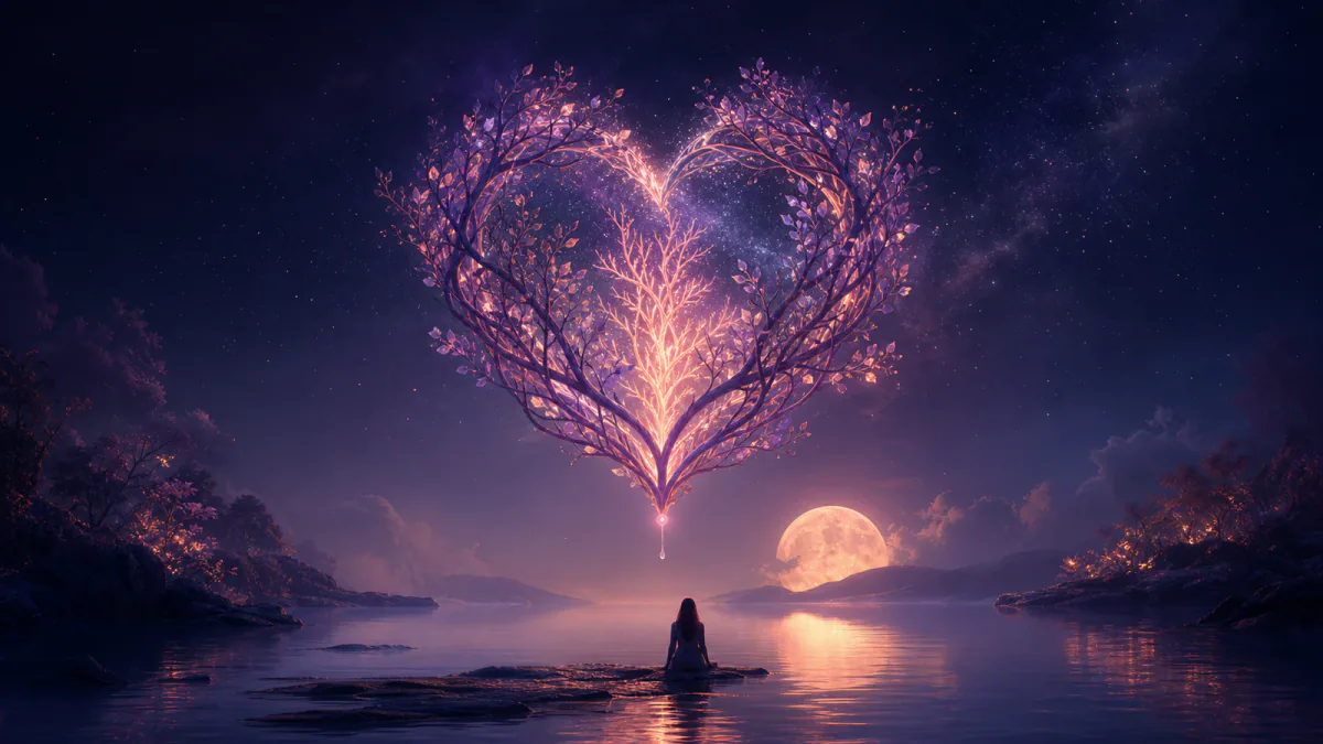 Illustrazione onirica che rappresenta il simbolo Cuore