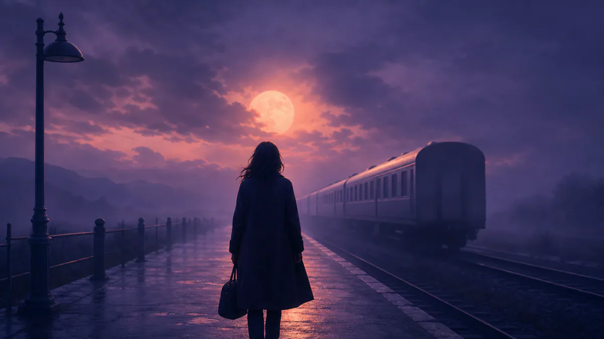 Dreamlike illustration representing the symbol Missing a train