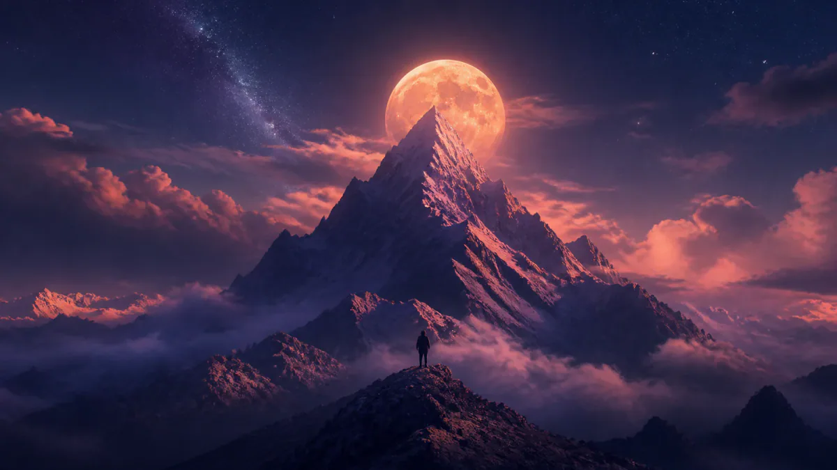 Traumhafte Illustration des Symbols Berg
