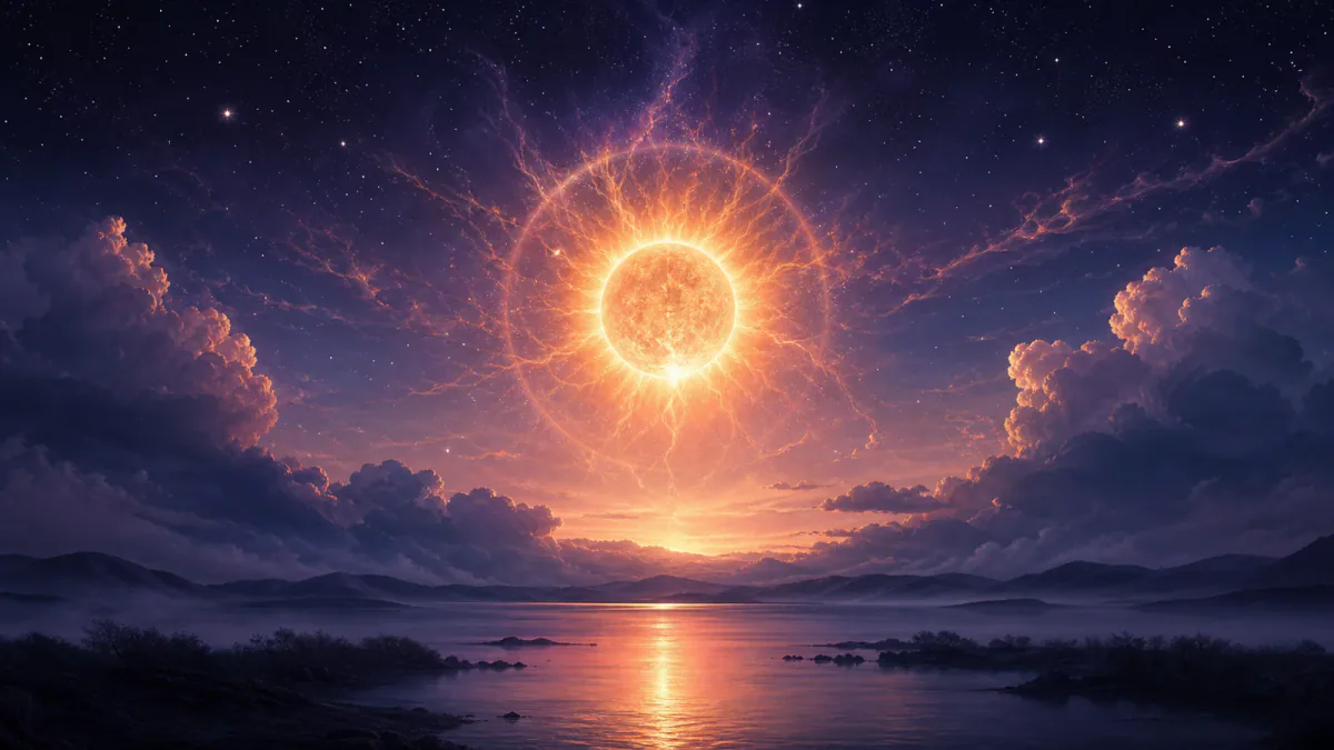 Traumhafte Illustration des Symbols Sonne