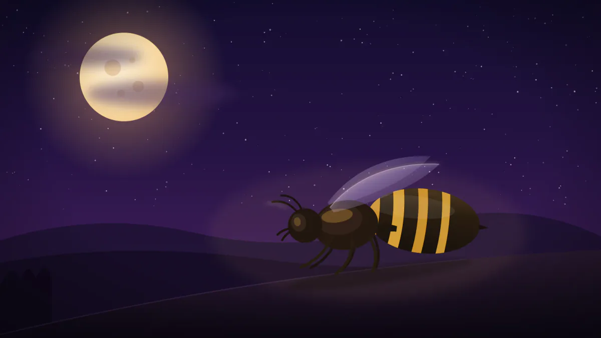 Ilustración onírica que representa el símbolo Avispas
